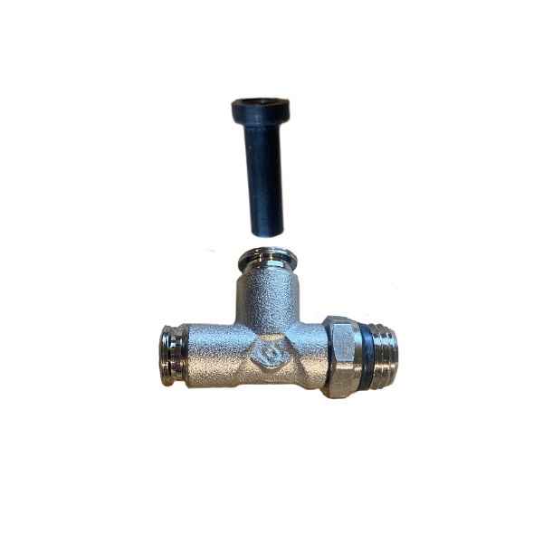 Male Swivel Tee 1/4" & Plastic Plug